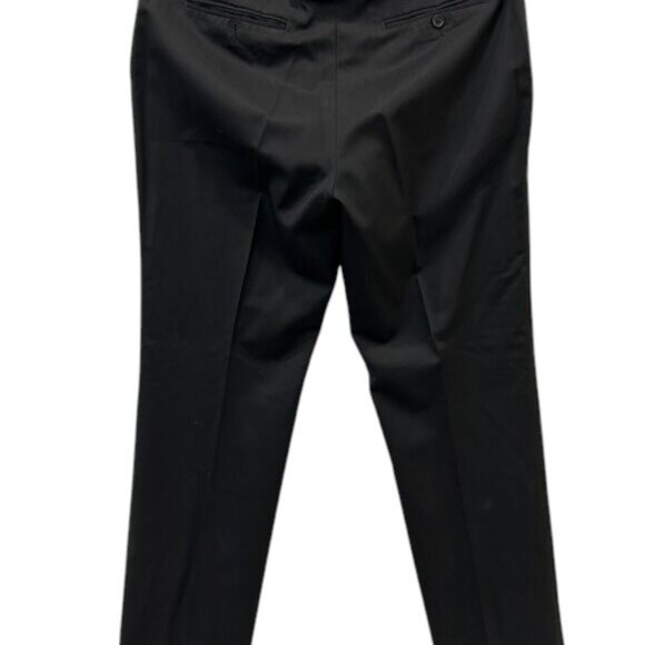 Yves Saint Laurent Dress Pants Mens Black Solid Classic Pleat Front Trousers - Picture 2 of 9